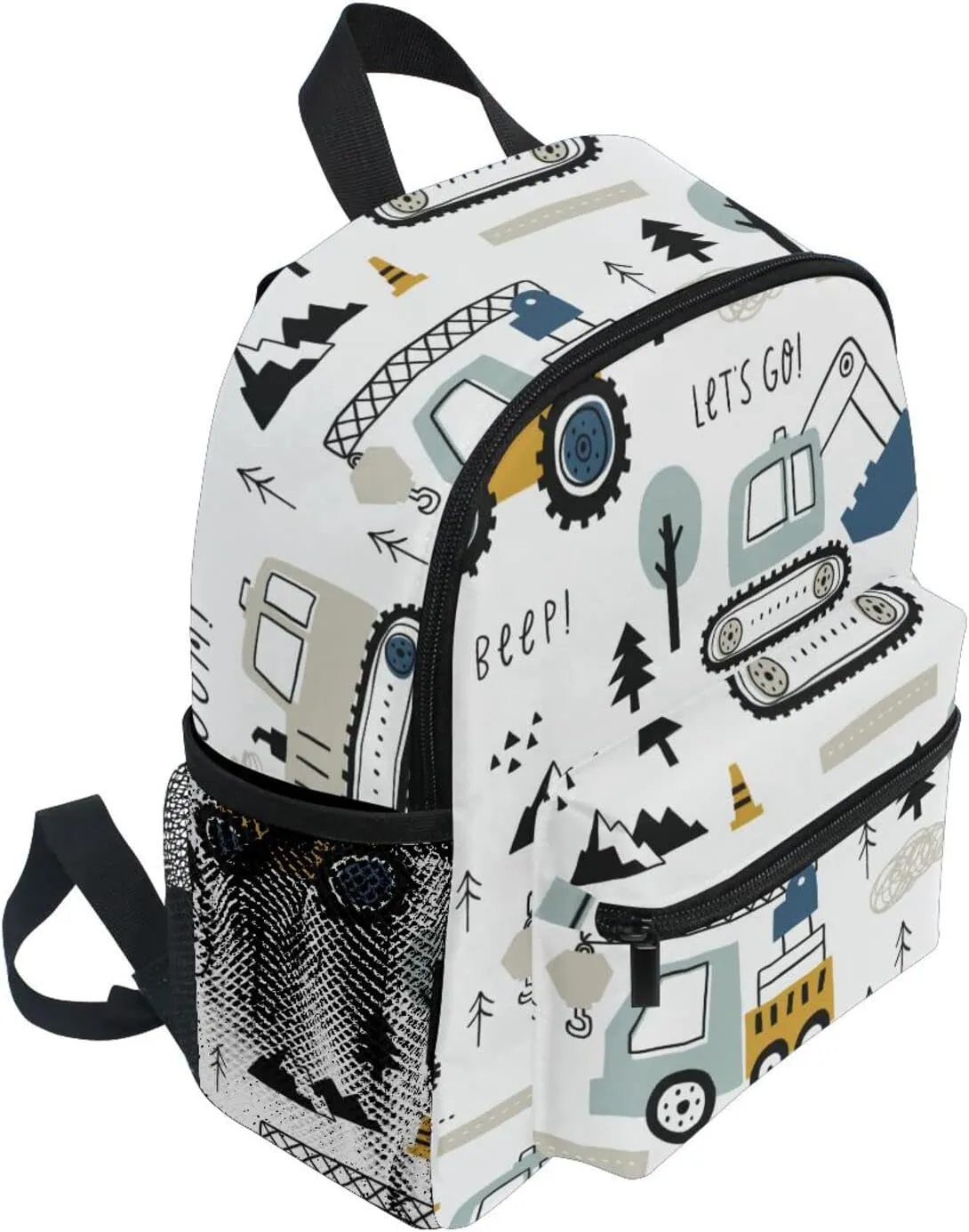 Kids Backpack for boys Childish Truck Excavator Toddler Bags Children Preschool Kindergarten Small Chest Strap 3-8 Years Old