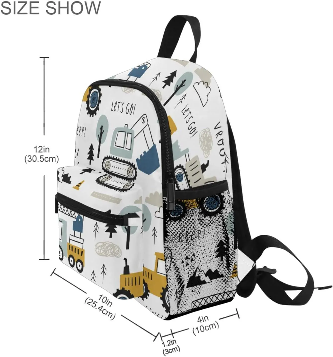 Kids Backpack for boys Childish Truck Excavator Toddler Bags Children Preschool Kindergarten Small Chest Strap 3-8 Years Old