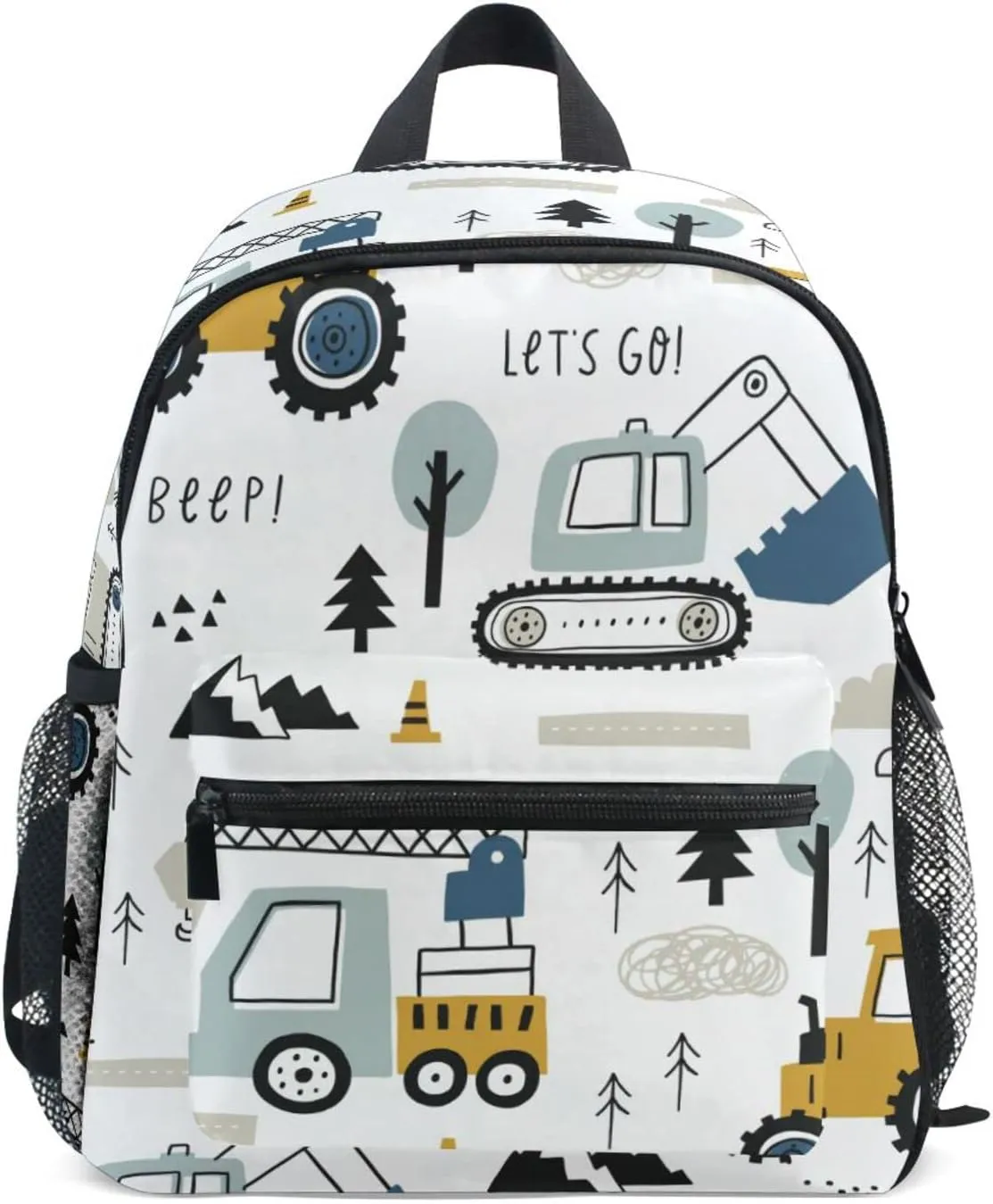 Kids Backpack for boys Childish Truck Excavator Toddler Bags Children Preschool Kindergarten Small Chest Strap 3-8 Years Old
