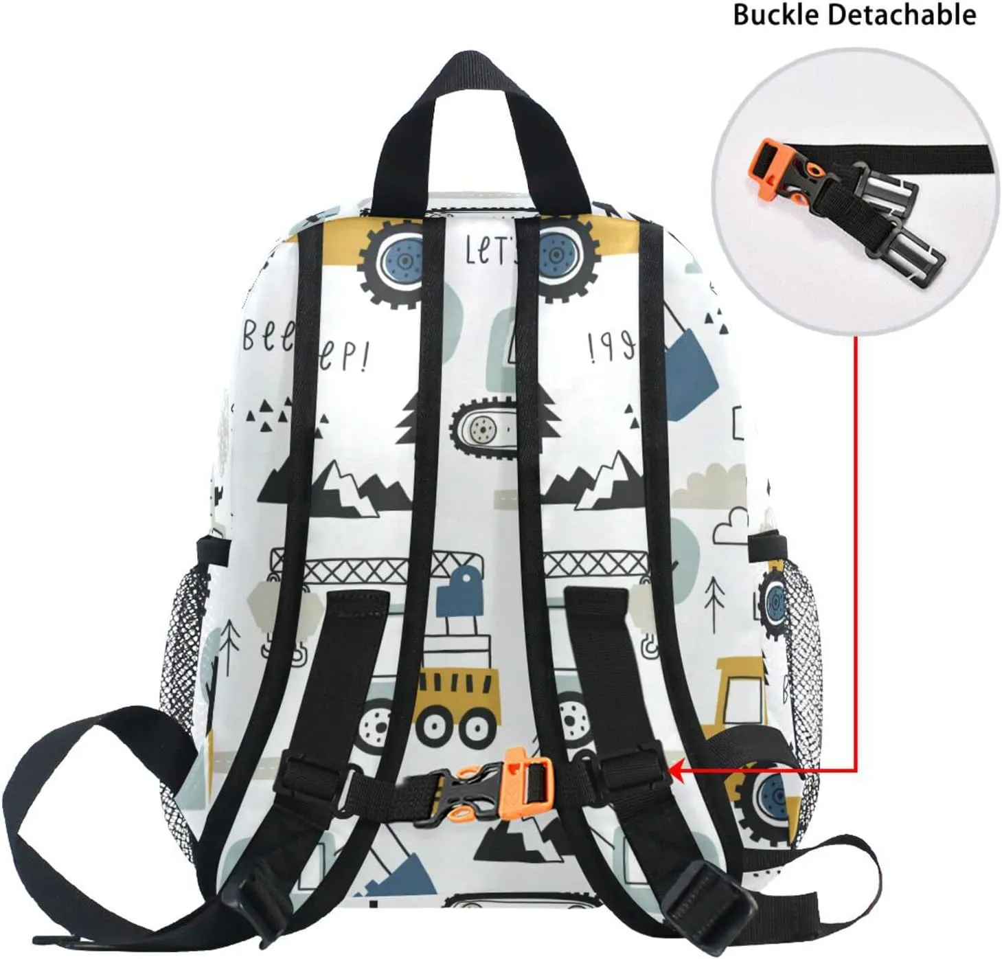 Kids Backpack for boys Childish Truck Excavator Toddler Bags Children Preschool Kindergarten Small Chest Strap 3-8 Years Old