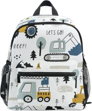 Kids Backpack for boys Childish Truck Excavator Toddler Bags Children Preschool Kindergarten Small Chest Strap 3-8 Years Old