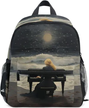 Kids Backpack for Boys Girls Toddler Bags Children Preschool Pianist Painting Kindergarten Small 3-8 Years Old Chest Strap