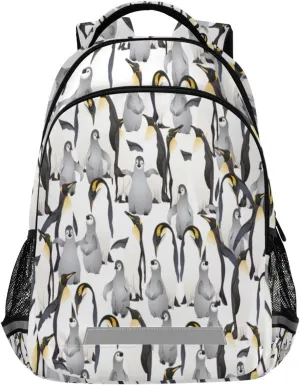 Kids Backpack for Boys Girls,Cute Emperor Penguins Elementary School Backpacks Boys Children Bookbags Primary Kindergarten Bookbags 13.5L Water-Resistant Student Teenagers Travel Bag