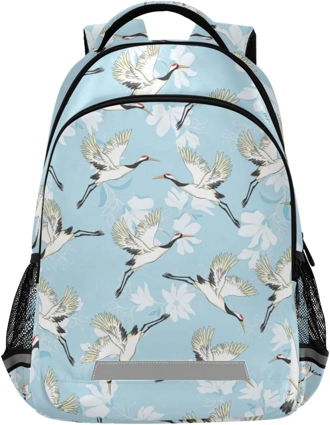 Kids Backpack for Boys Girls,Vector Crane Brid Elementary School Backpacks Boys Children Bookbags Primary Kindergarten Bookbags 13.5L Water-Resistant Student Teenagers Travel Bag