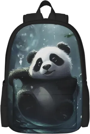 Kids Fantasy Panda Backpacks Girls School Bookbag Shoulder Bag Casual Daypack 18 Inch Laptop Bag for Unisex Women Teens 1-5th Grade