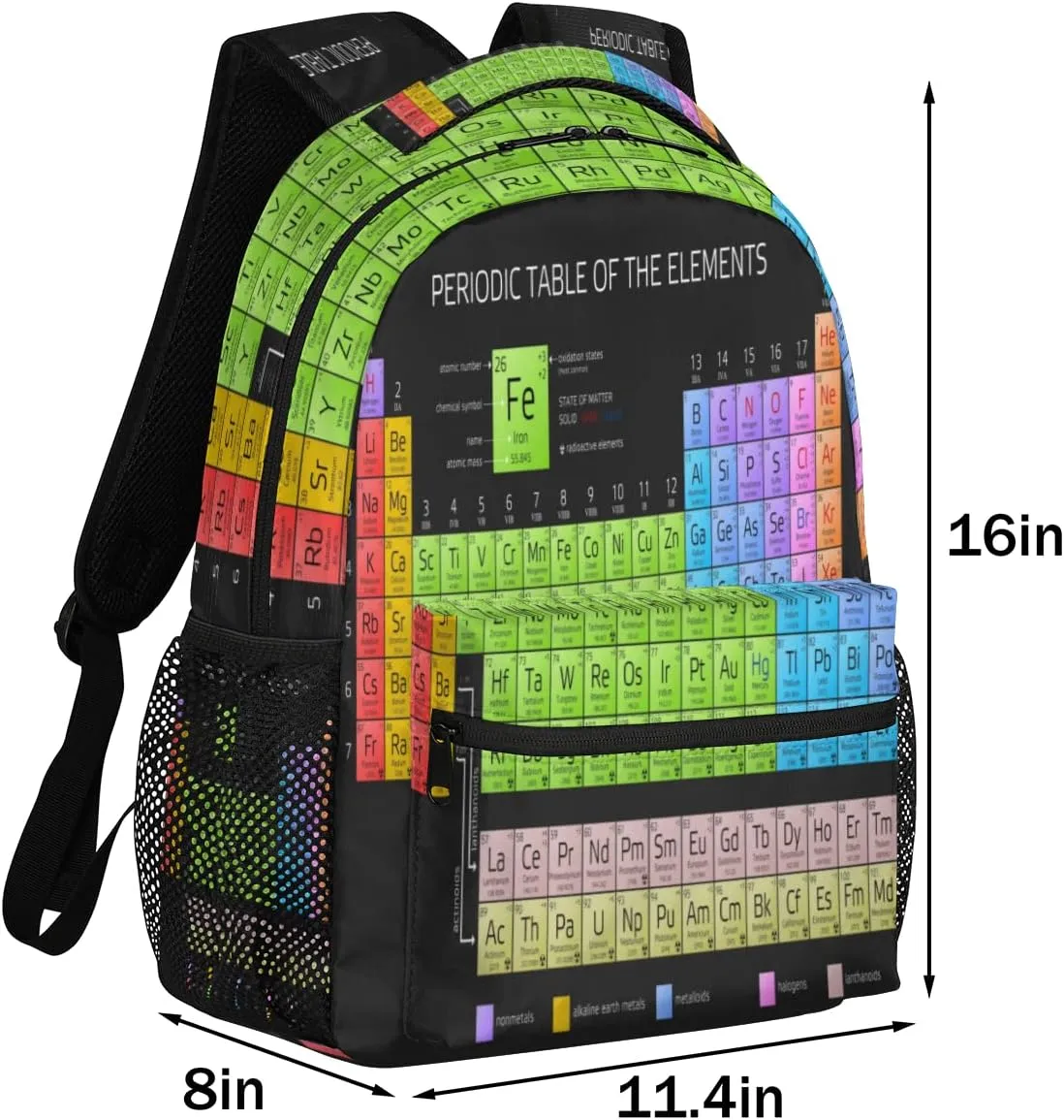 Kids School Backpack for Girls Boys School Bag Large Bookbag Lightweight Elementary Laptop Bag Travel Hiking Daypack (Periodic Table Of The Elements)