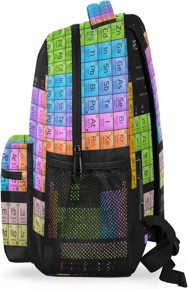 Kids School Backpack for Girls Boys School Bag Large Bookbag Lightweight Elementary Laptop Bag Travel Hiking Daypack (Periodic Table Of The Elements)