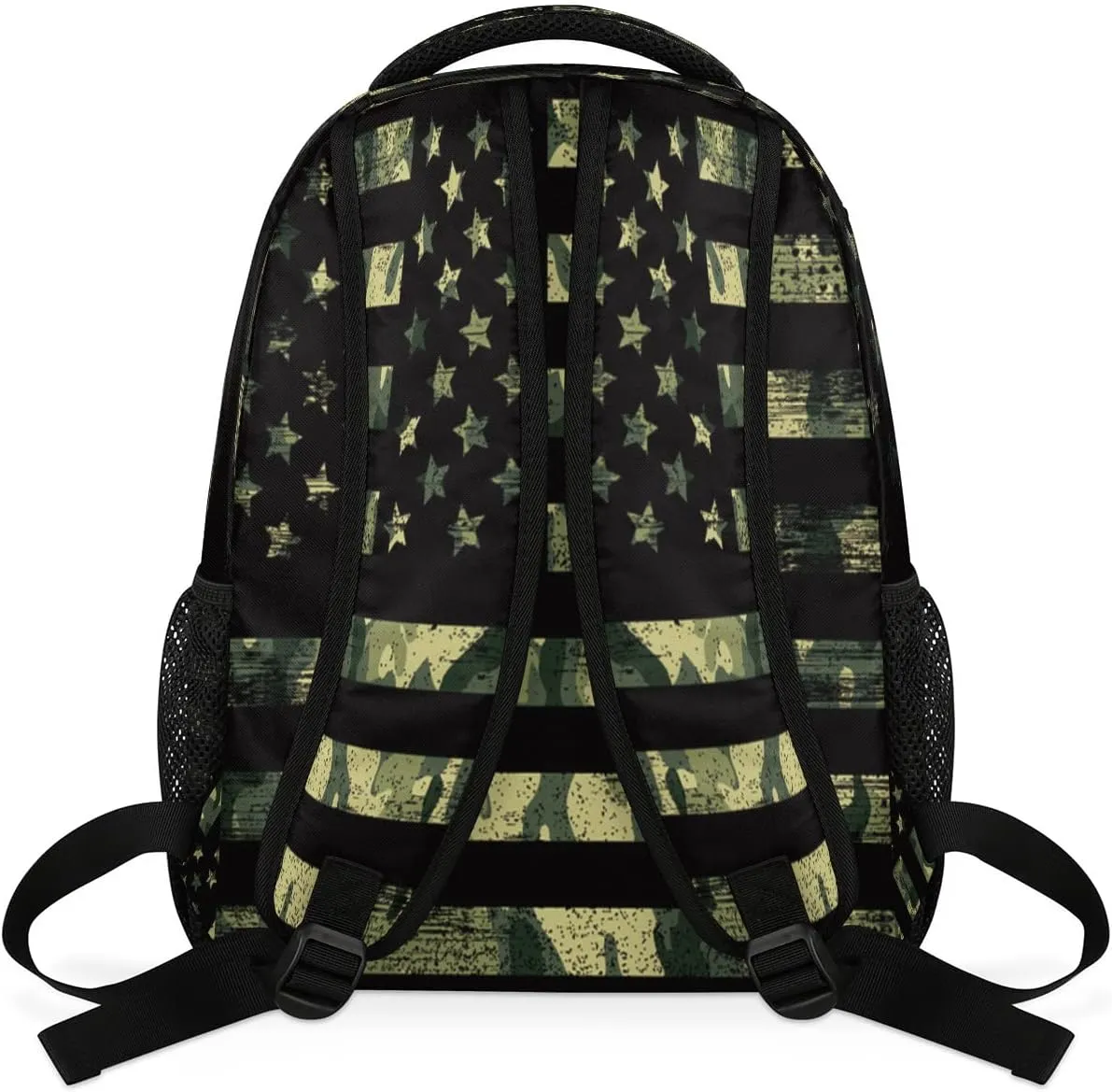 Kids School Backpack for Girls Boys School Bag Large Bookbag Lightweight Elementary Laptop Bag Travel Hiking Daypack (USA Flag Camouflage)