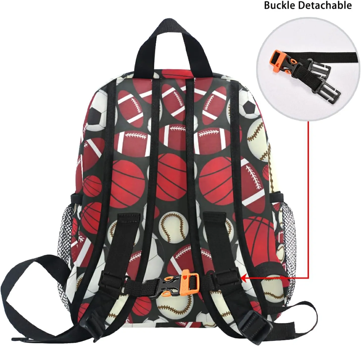 Kid's Toddler Backpack Football Basketball Baseball Sport Schoolbag for Cute Boys Girls, Daycare School Children Kindergarten Bag Preschool Nursery Travel Purse Bag