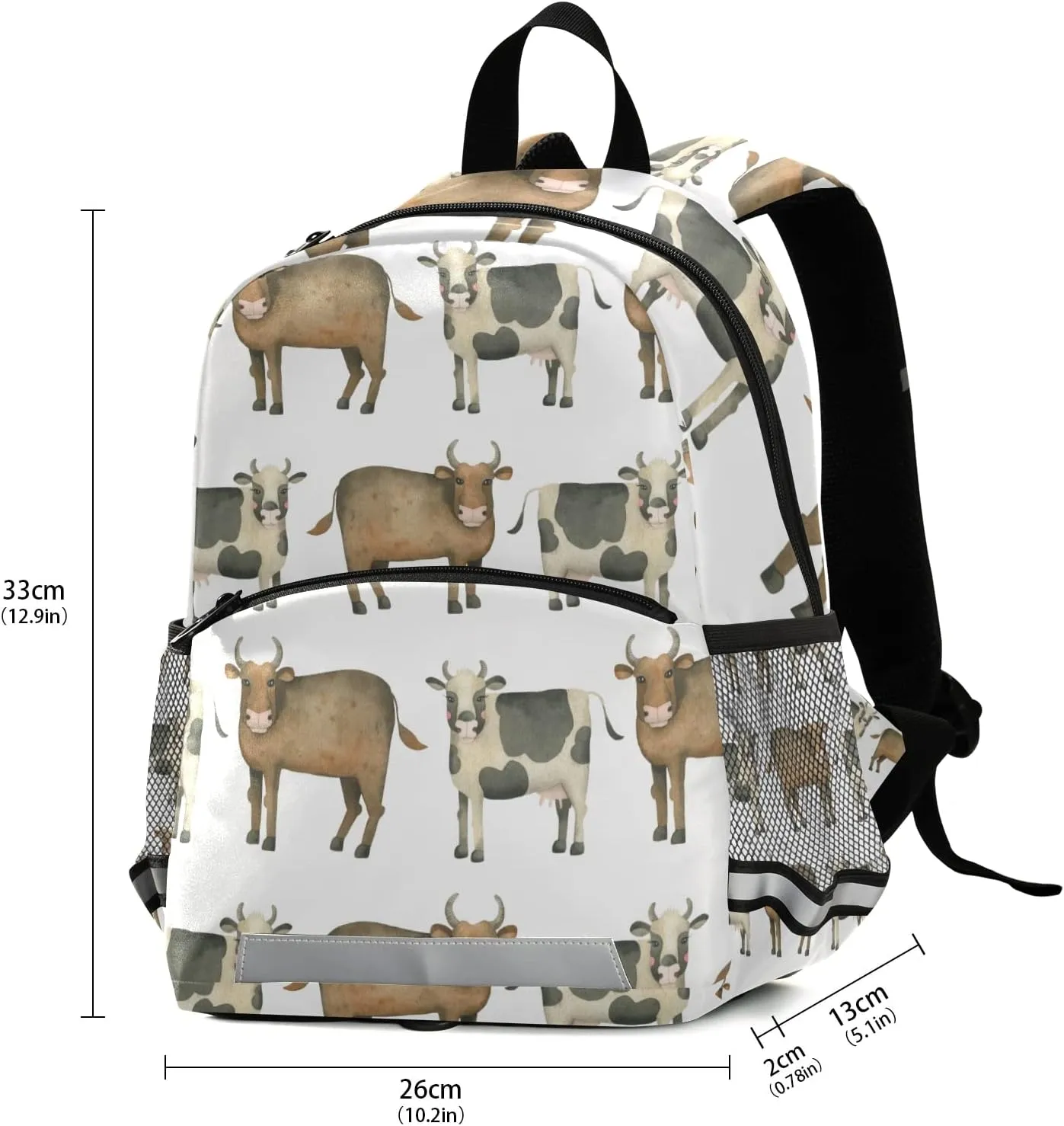 Kid's Toddler Backpack Funny Cows School Bookbag for Boys Girls, Children Kindergarten Bag Preschool Nursery Travel Purse Bag