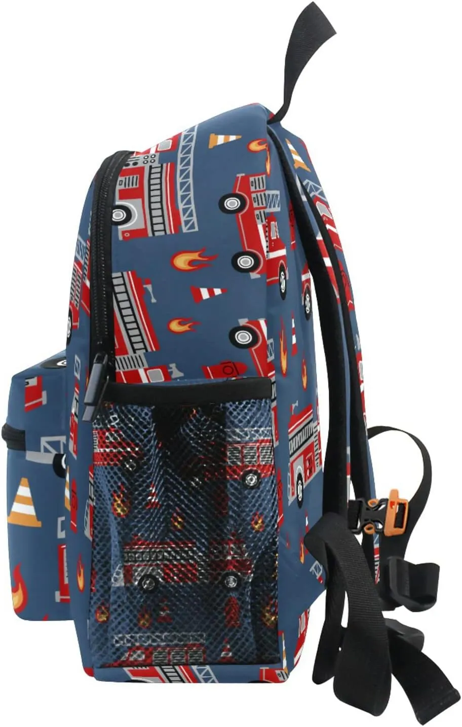 Kid's Toddler Backpack Red Fire Trucks Cartoon Schoolbag for Cute Boys Girls, Daycare School Children Kindergarten Bag Preschool Nursery Travel Purse Bag