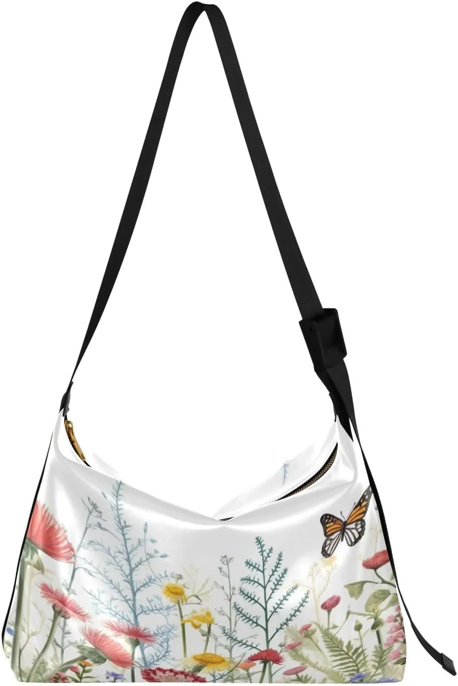 Kigai Herbs Flowers Crossbody Bag Hobo Handbag Purse Fashion PU Leather Shoulder Bags for Women