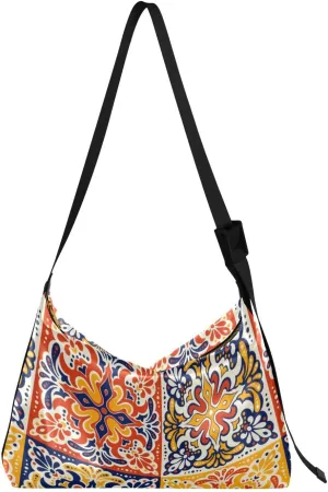 Kigai Talavera Ceramic Yellow Orange Crossbody Bag Hobo Handbag Purse Fashion PU Leather Shoulder Bags for Women