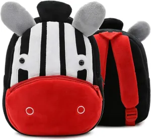 KISSOURBABY Zebra Backpack for Toddler Boys, Toddler Bookbag Girl Dinosaur Toys Bags(Zebra)