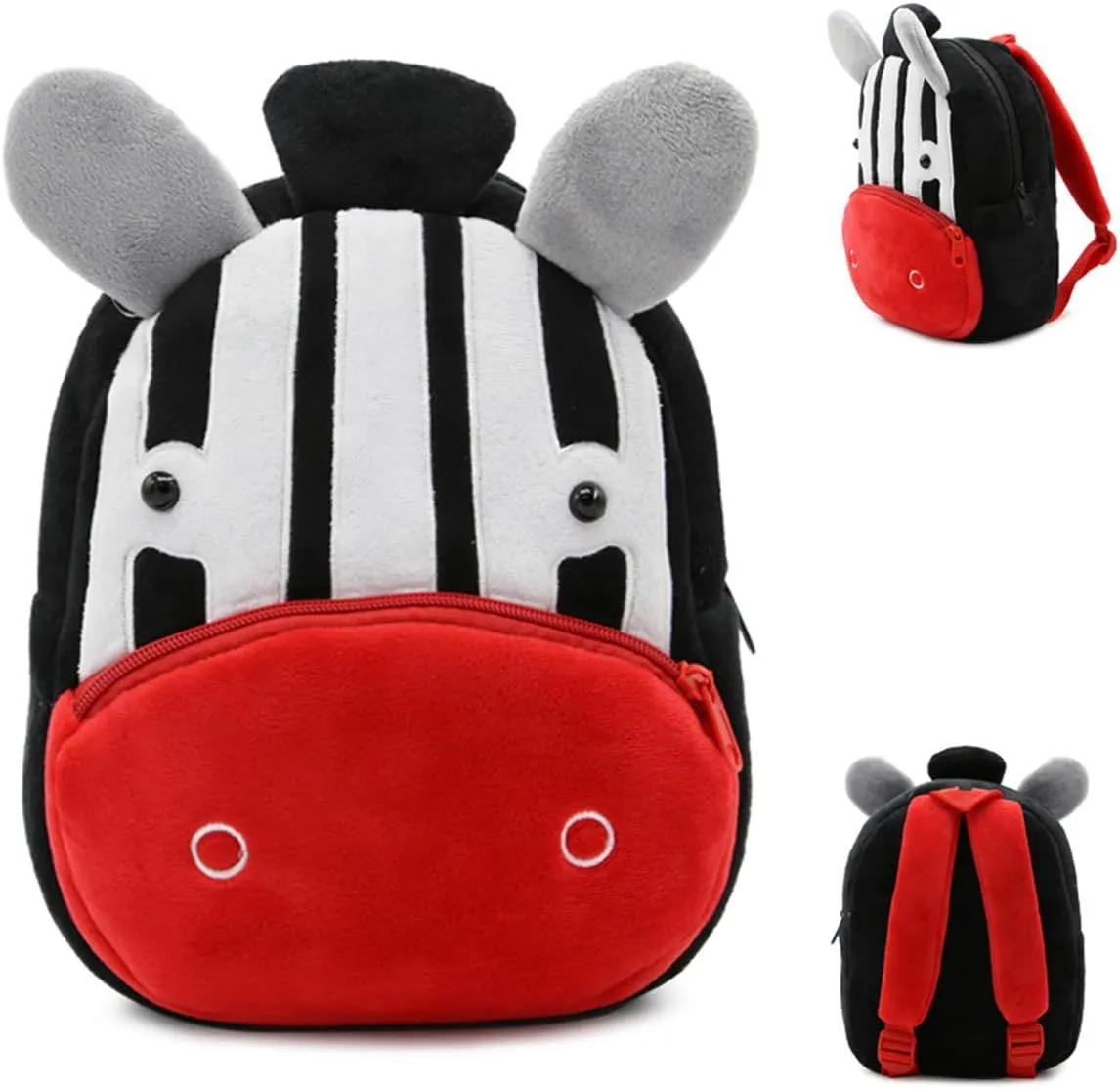 KISSOURBABY Zebra Backpack for Toddler Boys, Toddler Bookbag Girl Dinosaur Toys Bags(Zebra)