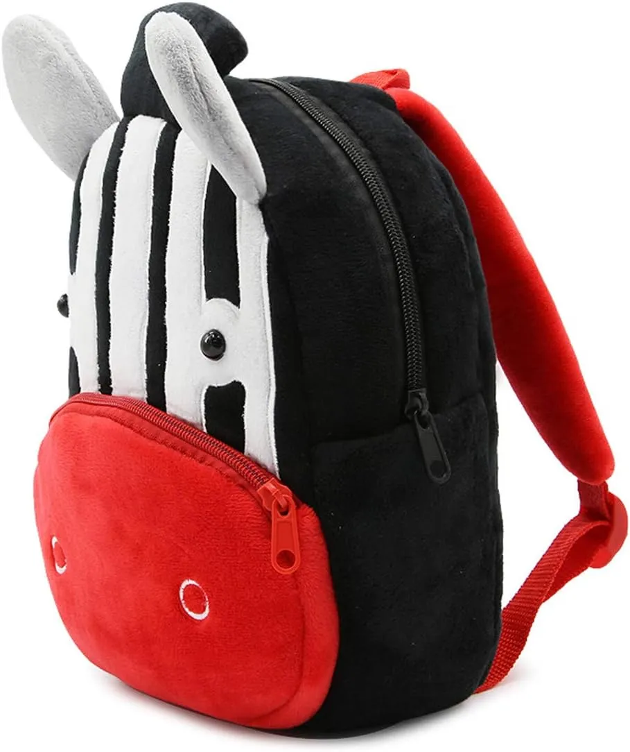 KISSOURBABY Zebra Backpack for Toddler Boys, Toddler Bookbag Girl Dinosaur Toys Bags(Zebra)