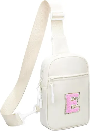 KKXIU Gifts for 6 7 8 9 10 11 12 Year Old Girls Initial Sling Bag Trendy Crossbody Fanny Pack for Teens