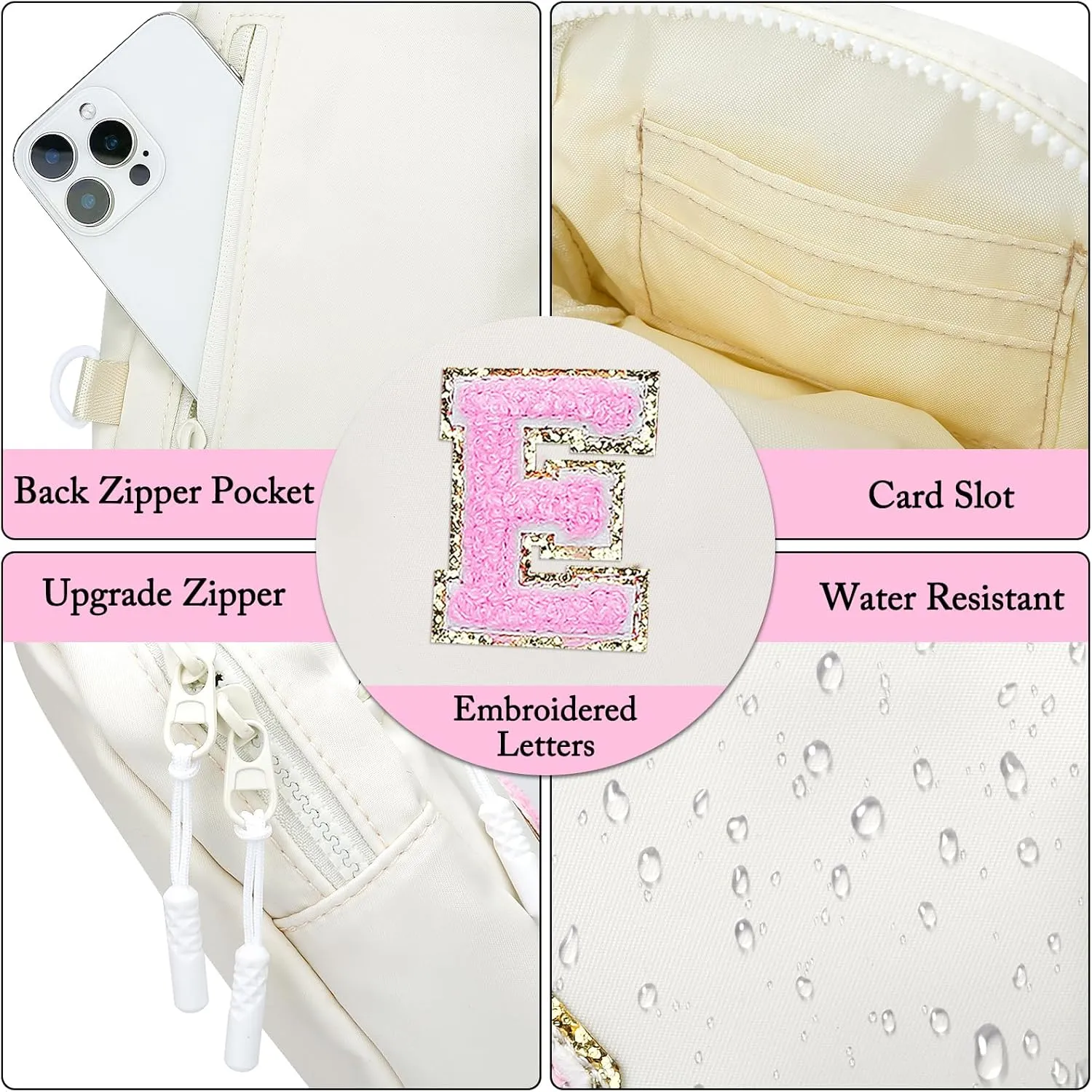KKXIU Gifts for 6 7 8 9 10 11 12 Year Old Girls Initial Sling Bag Trendy Crossbody Fanny Pack for Teens