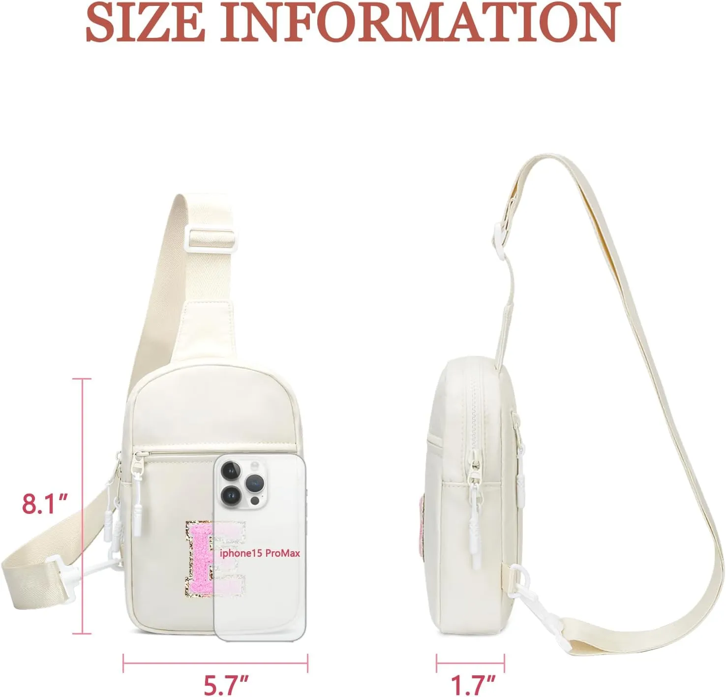 KKXIU Gifts for 6 7 8 9 10 11 12 Year Old Girls Initial Sling Bag Trendy Crossbody Fanny Pack for Teens