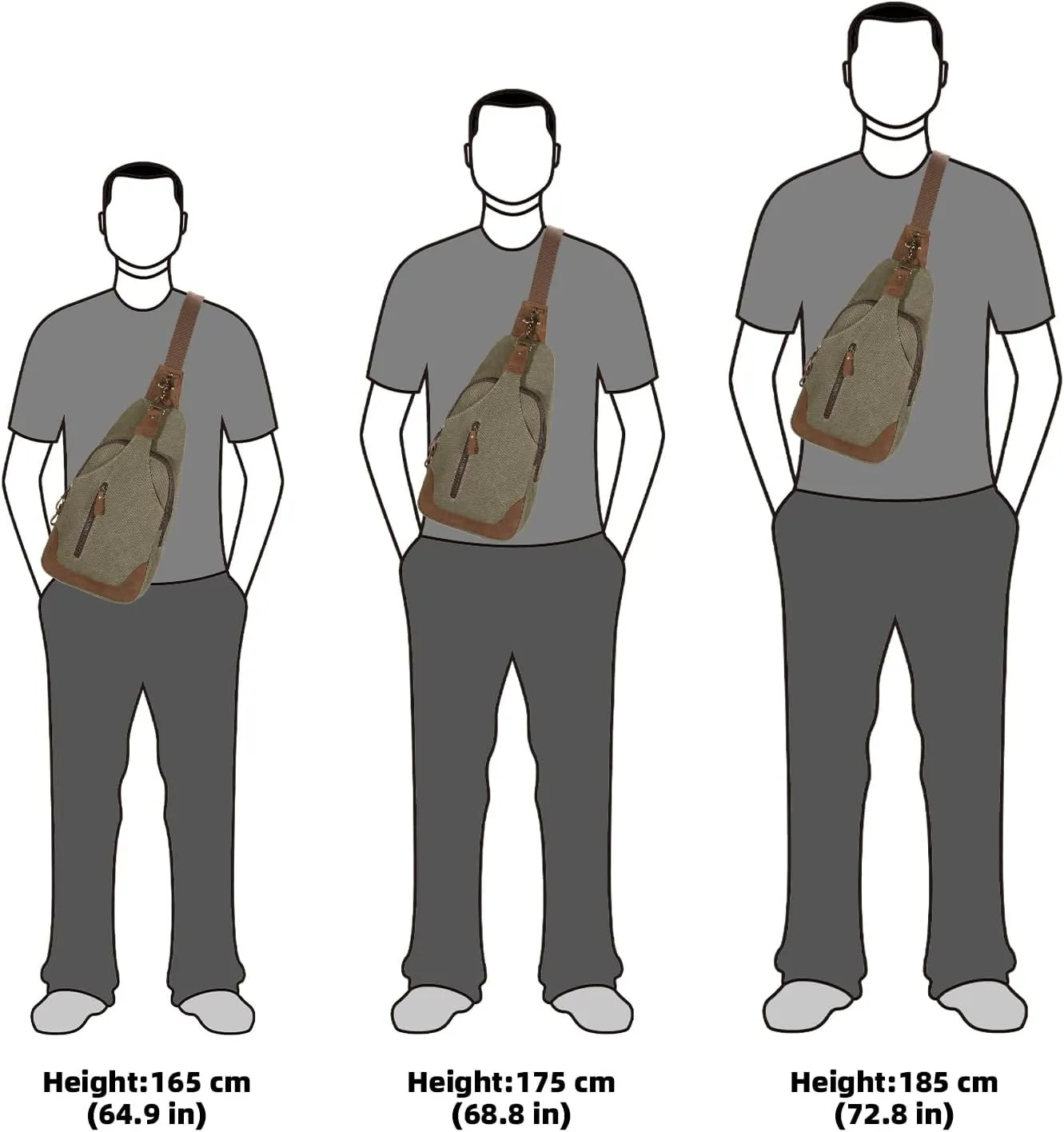 KL928 Canvas Sling Bag Crossbody Backpack Shoulder Casual Rucksack for Men Women