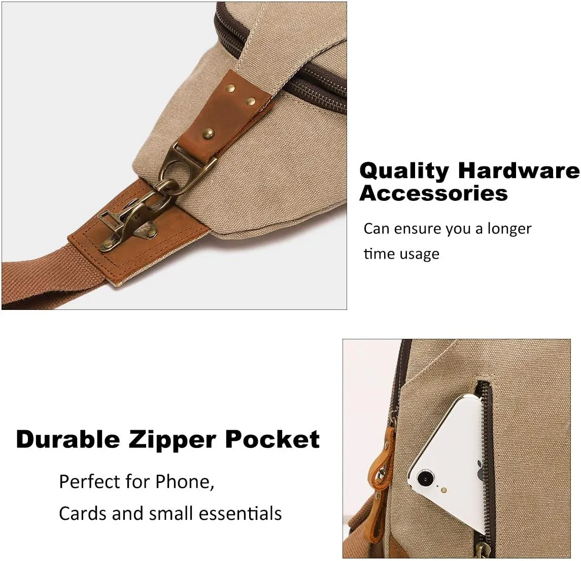 KL928 Canvas Sling Bag Crossbody Backpack Shoulder Casual Rucksack for Men Women