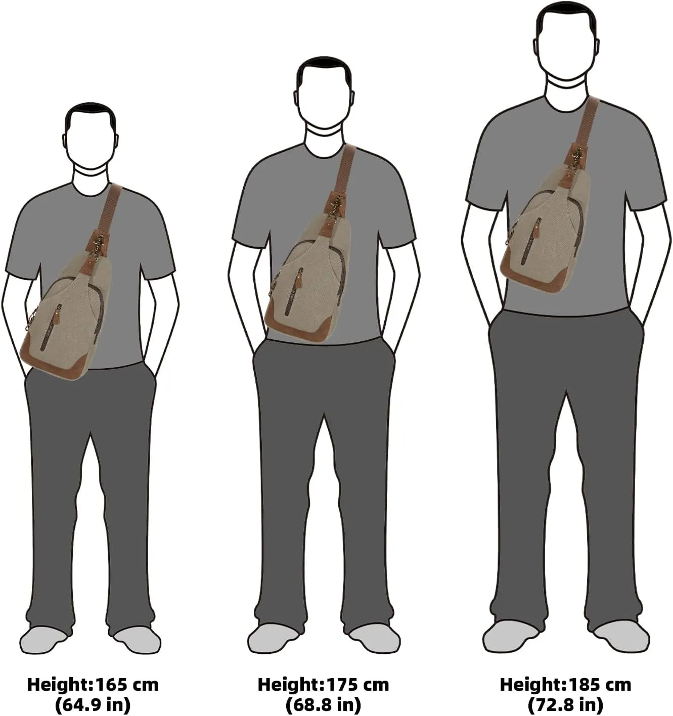 KL928 Canvas Sling Bag Crossbody Backpack Shoulder Casual Rucksack for Men Women