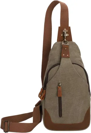 KL928 Canvas Sling Bag Crossbody Backpack Shoulder Casual Rucksack for Men Women