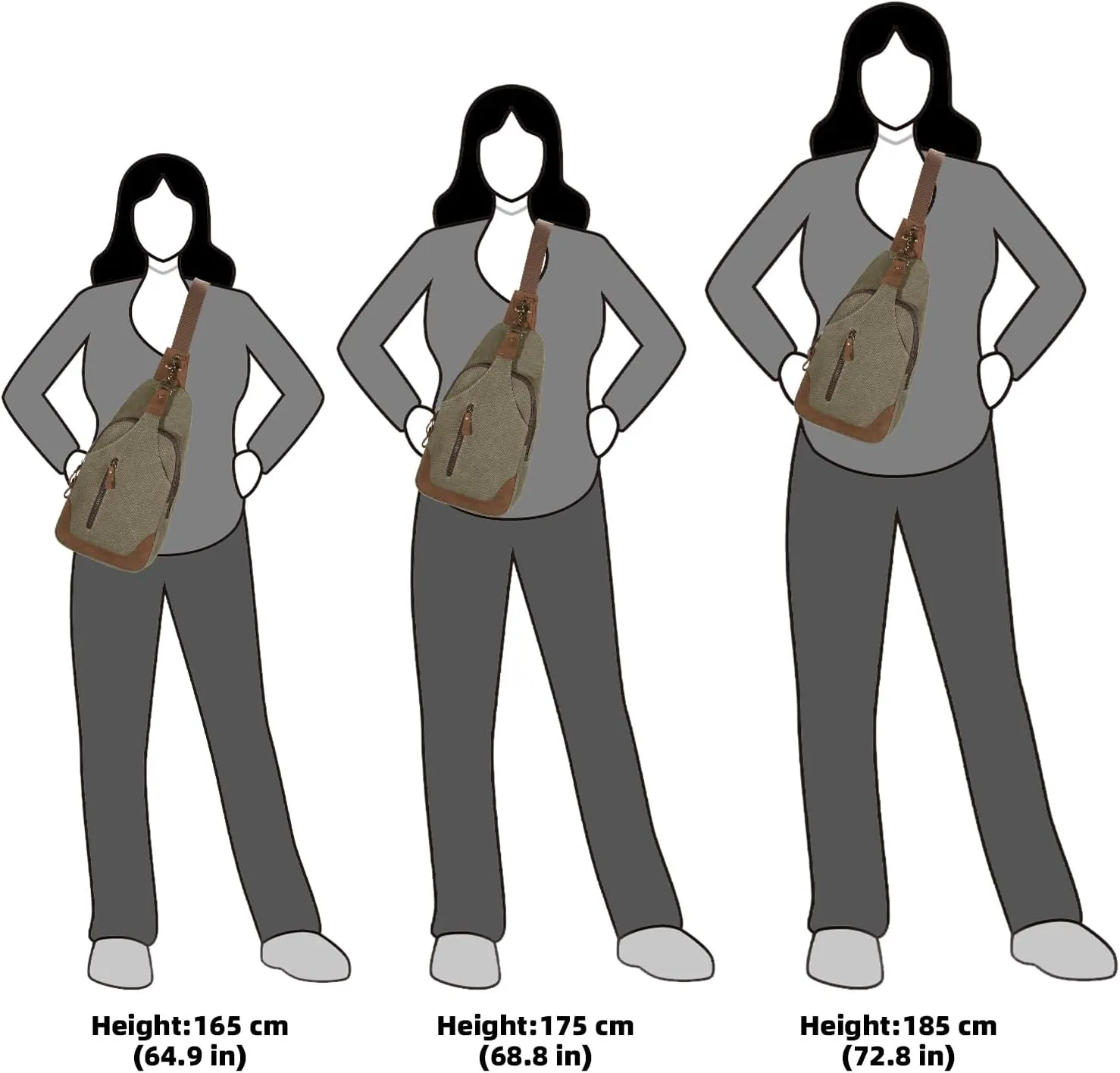 KL928 Canvas Sling Bag Crossbody Backpack Shoulder Casual Rucksack for Men Women