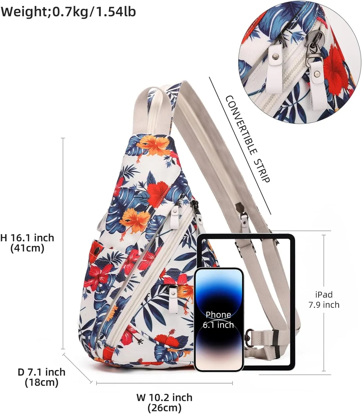 KL928 Canvas Sling Bag - Small Crossbody Backpack Shoulder Casual Daypack Rucksack for Men Women