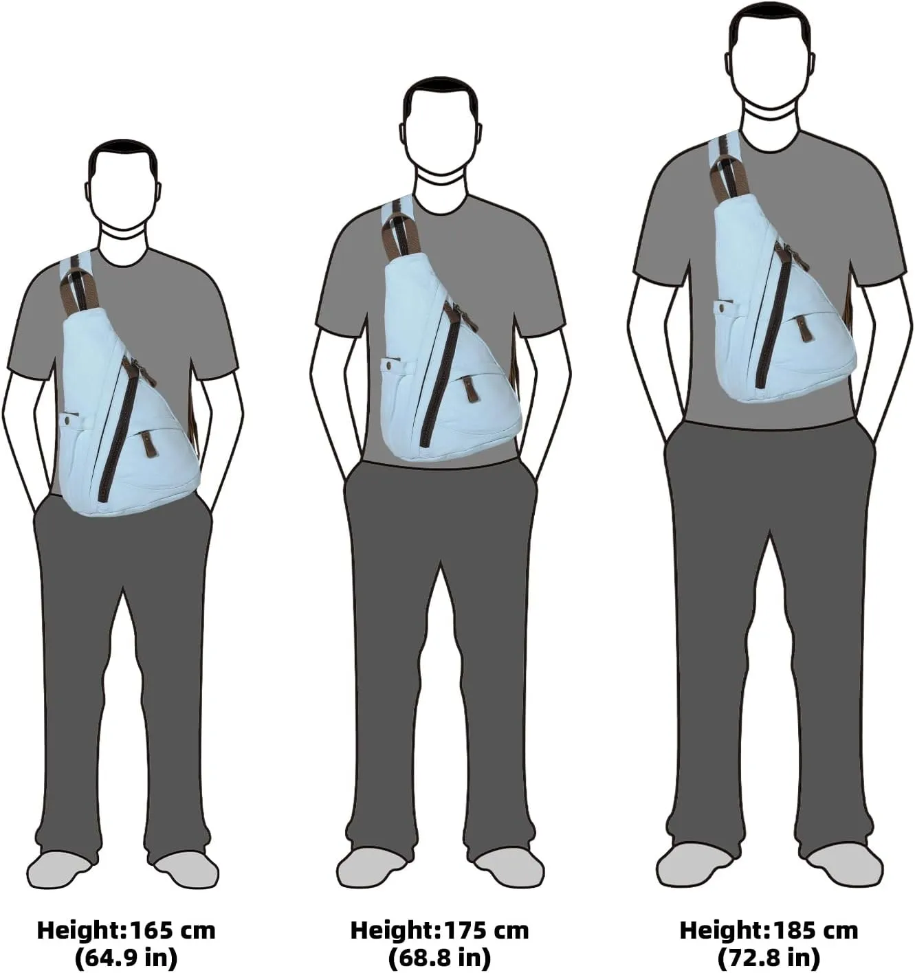 KL928 Canvas Sling Bag - Small Crossbody Backpack Shoulder Casual Daypack Rucksack for Men Women(Large Version)