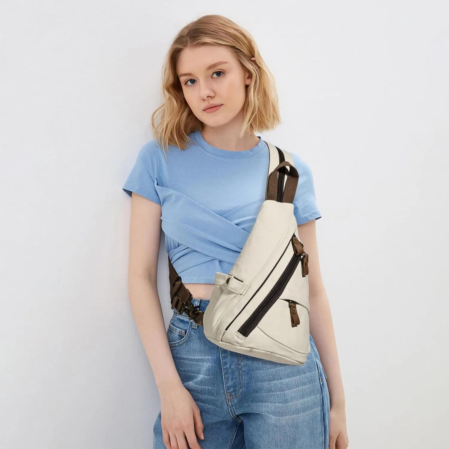 KL928 Sling Bag - Small Crossbody Backpack Shoulder Casual Daypack Rucksack for Men Women