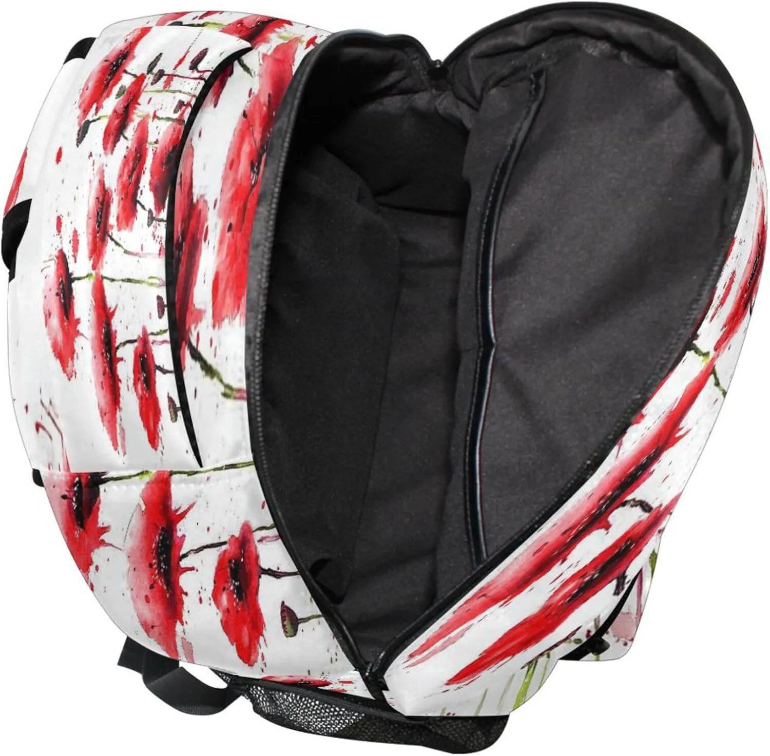 KLL Laptop Backpack for Women Men Waterproof Stylish Travel Bags with Chest Strap for Travel Trip Watercolor Poppy Flowers
