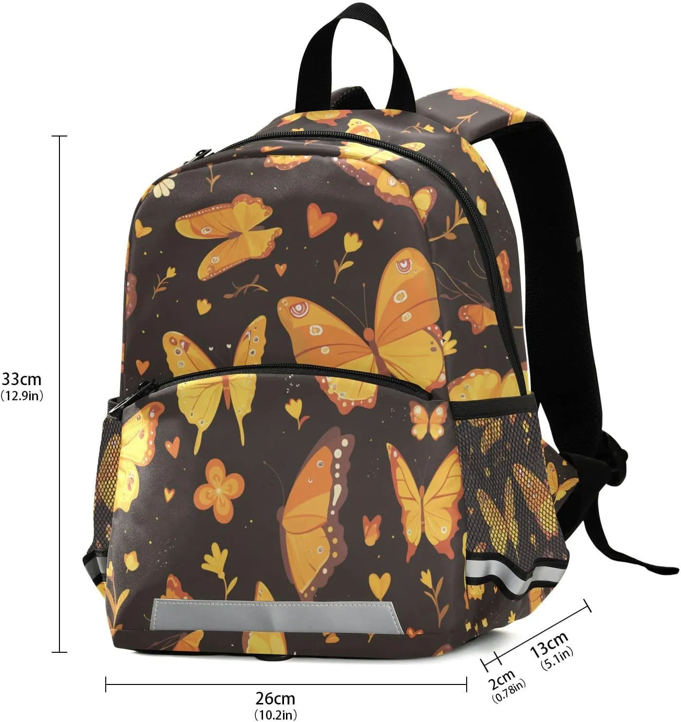 KLL Mini Boys Backpacks Monarch Butterfly Cute Travel Outdoor Daypack Bookbag