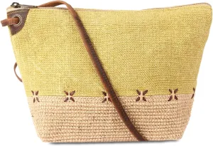 KomalC Stylish Slingbag for Women made with Jute & Premium Buffalo Leather | Woven Shoulder Bag | Summer Bag for everyday use