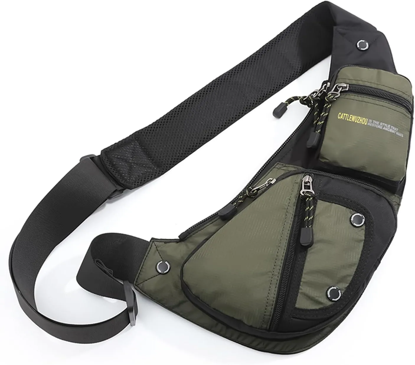 KPYWZER Nylon Sling Bag for Men Chest Bag Bicycle Travel Gym Backpack Daypack Crossbody Shoulder Bag Hiking