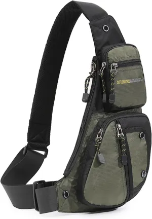 KPYWZER Nylon Sling Bag for Men Chest Bag Bicycle Travel Gym Backpack Daypack Crossbody Shoulder Bag Hiking