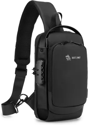 KSIBNW Crossbody Bag for Men and Women Tiny Day Bag Waterproof Sling Bag for Sport Hiking Walking,Black