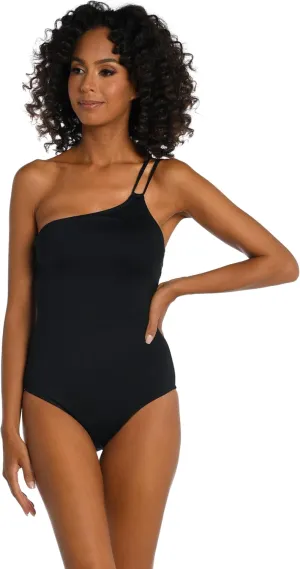 La Blanca Women's One Piece Swimsuit Single Shoulder Tummy Control Bathing Suit
