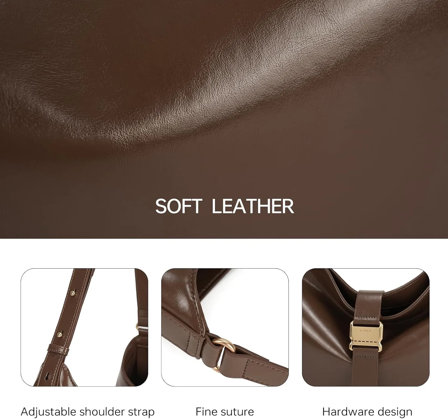 LA FESTIN Leather Large Hobo Bag for Women, Crossbody Purse & Cute Handbag