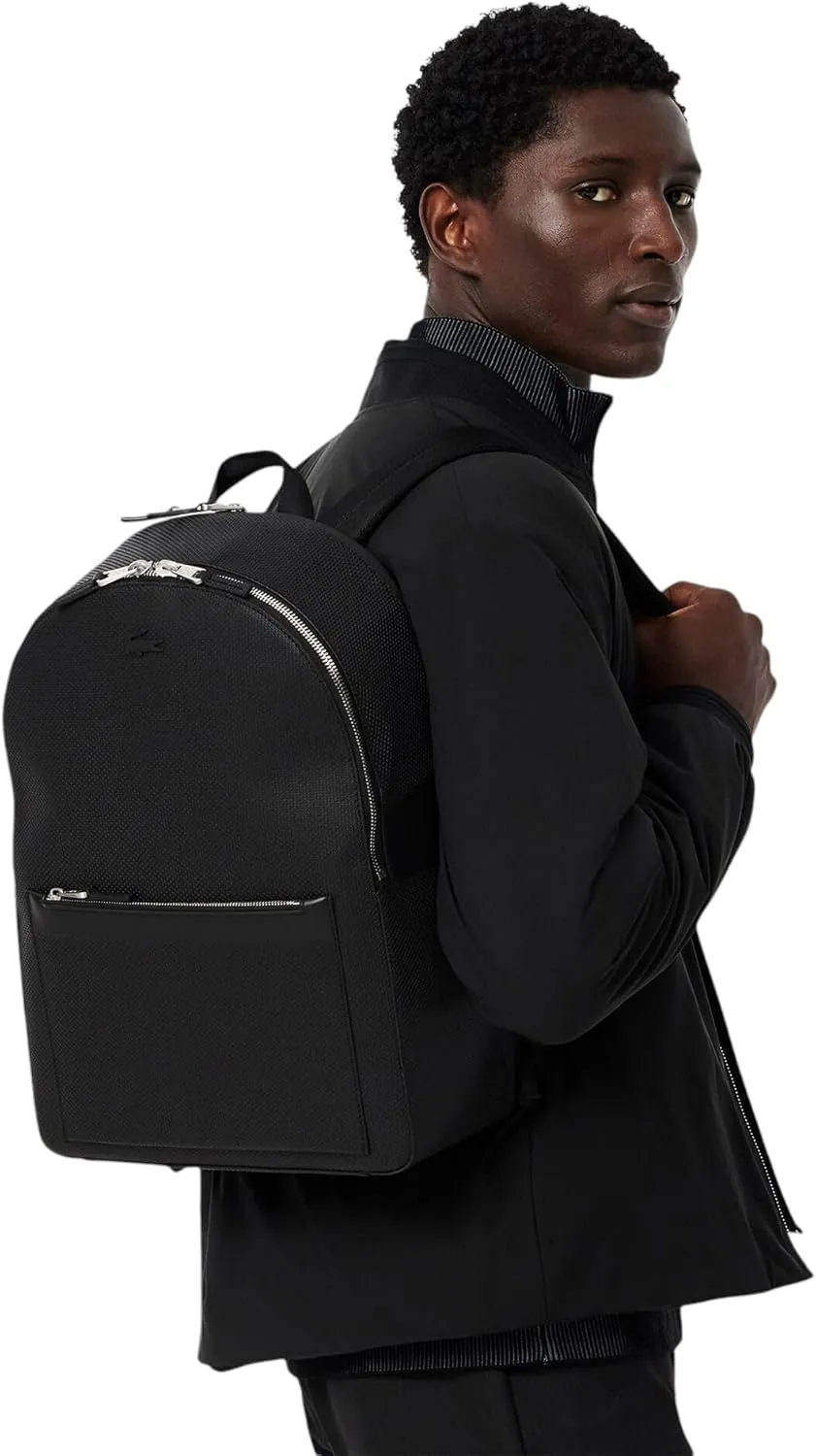 Lacoste Men's Chantaco Backpack, Black on Black, One Size