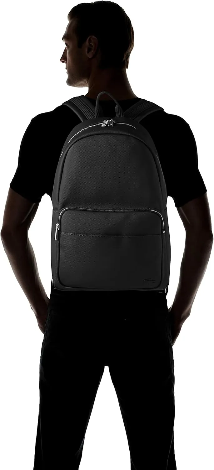 Lacoste Men's Classic Petit Pique Backpack, Black, One Size