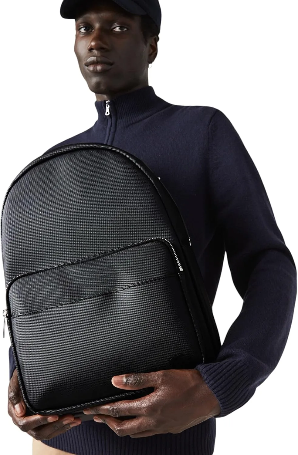 Lacoste Men's Classic Petit Pique Backpack, Black, One Size