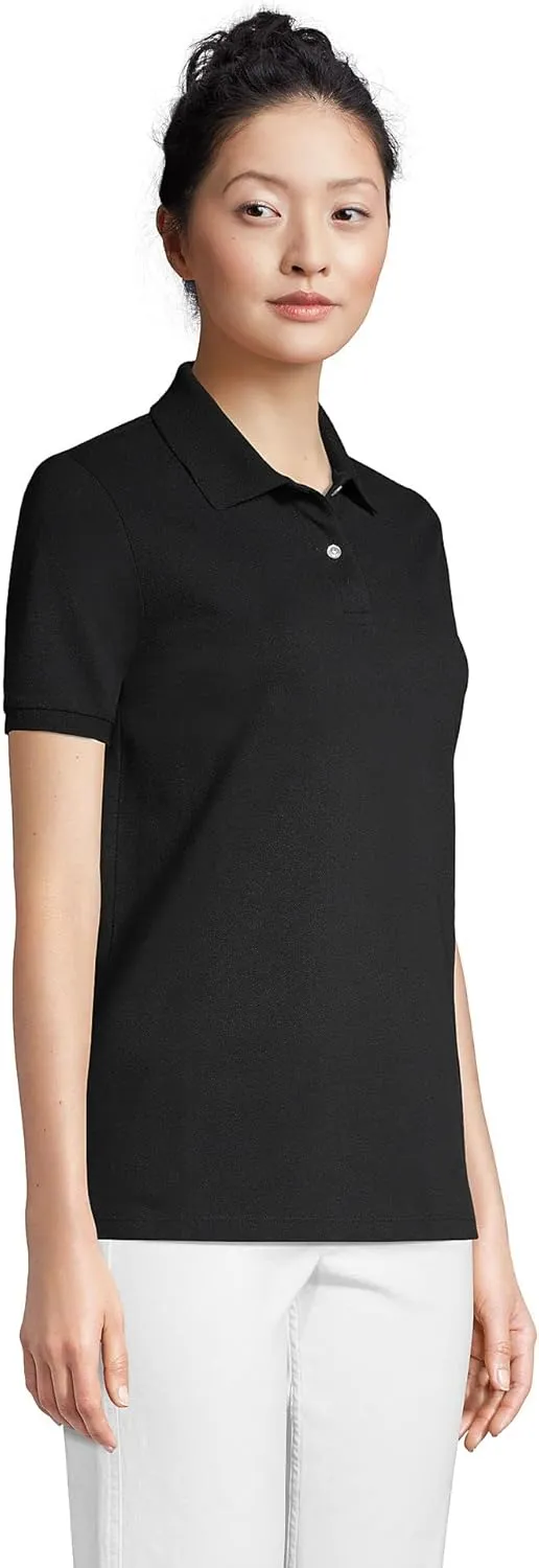 Lands' End Women's Mesh Cotton Short Sleeve Polo Shirt