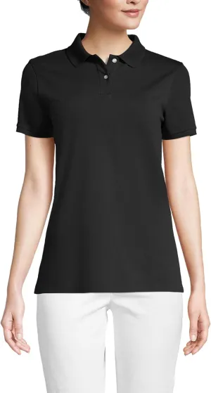 Lands' End Women's Mesh Cotton Short Sleeve Polo Shirt
