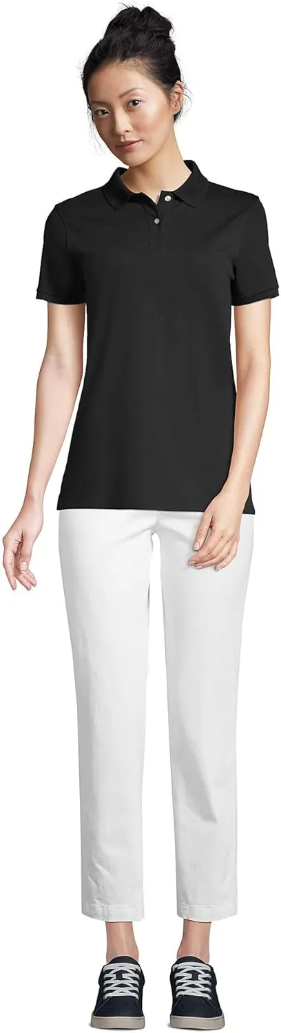 Lands' End Women's Mesh Cotton Short Sleeve Polo Shirt