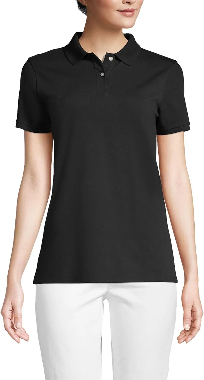 Lands' End Women's Mesh Cotton Short Sleeve Polo Shirt