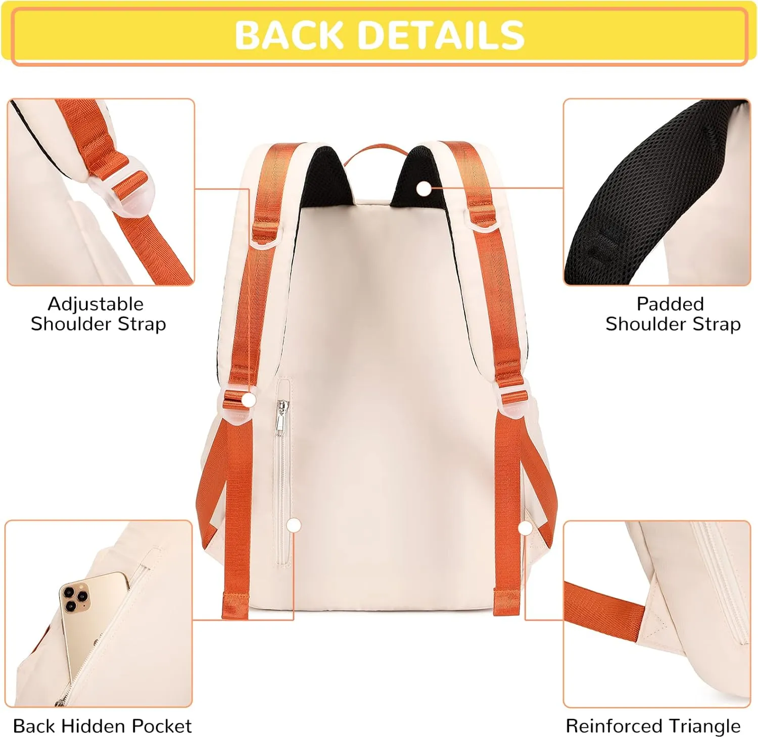 Lanola Teen Girl School Backpack Casual Daypack Bookbag Elementary College Travel Backpack with Cute Ribbon for Girls