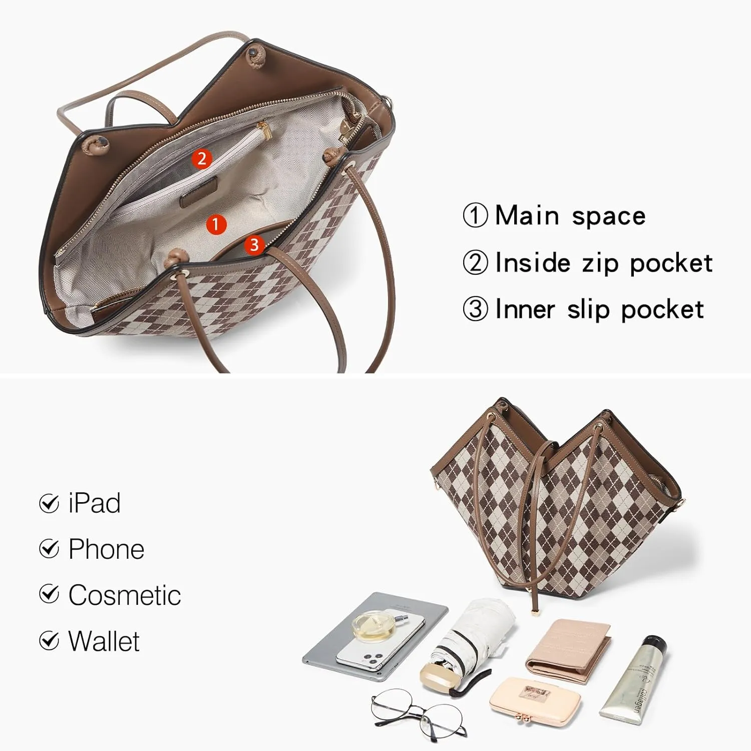 LAORENTOU Women Suede Shoulder Handbags Top Handle Bag Retro Tote Style Medium Size Purse for Ladies