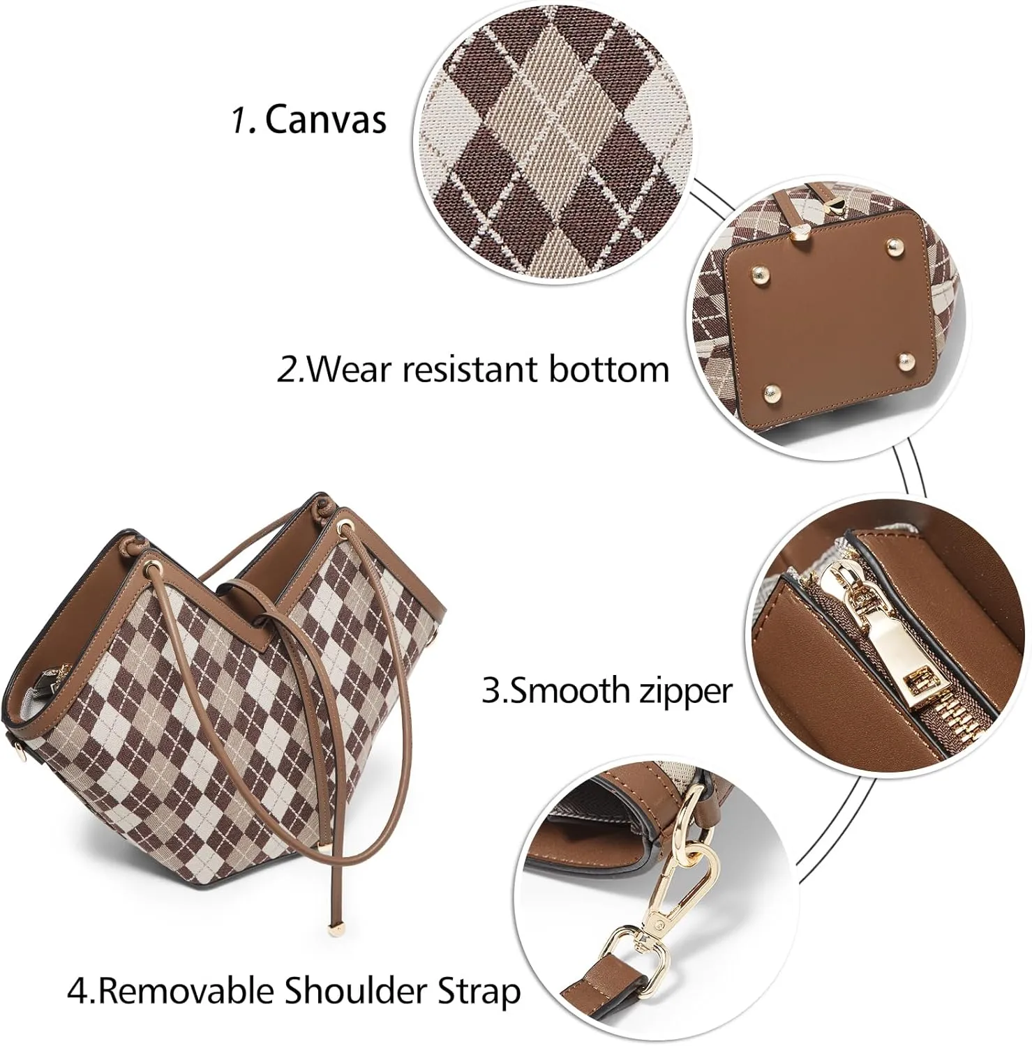 LAORENTOU Women Suede Shoulder Handbags Top Handle Bag Retro Tote Style Medium Size Purse for Ladies