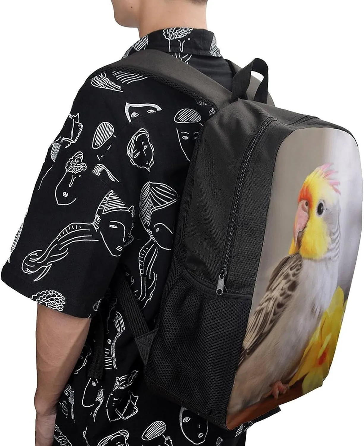 Laptop Backpack for Men 17 Inch Cute Cockatiel Work Casual Backpack Lightweight Travel Shoulder Bag